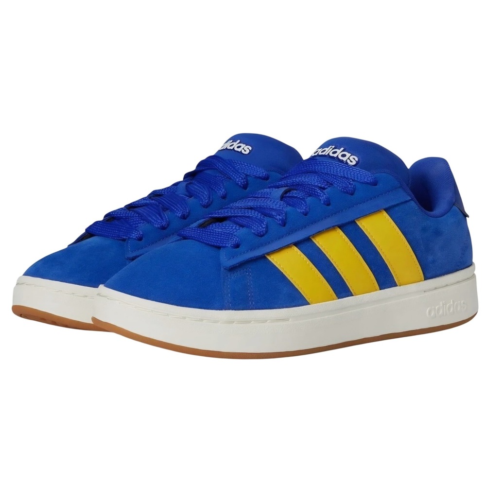 Adidas Grand Court Alpha 00s Mens Blue Yellow Suede Sneakers JI1714 Size 8